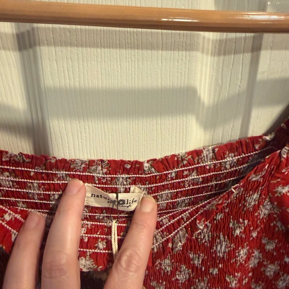 NATURAL LIFE Red Floral Puff-Sleeve Maxi Dress - Picture 2 of 7